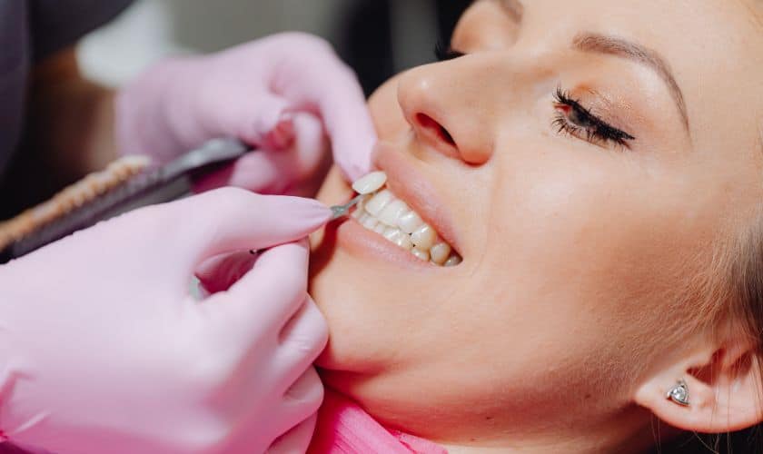 Patient having veneers treatment