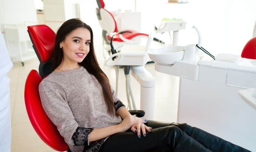 Girl showing her white smile